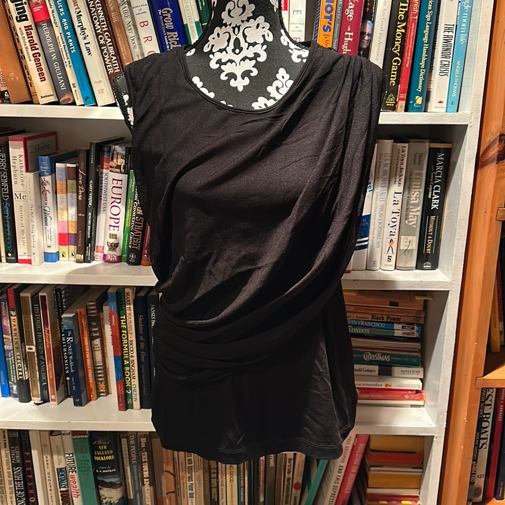 Vince Camuto fancy blouse with sheer overlay